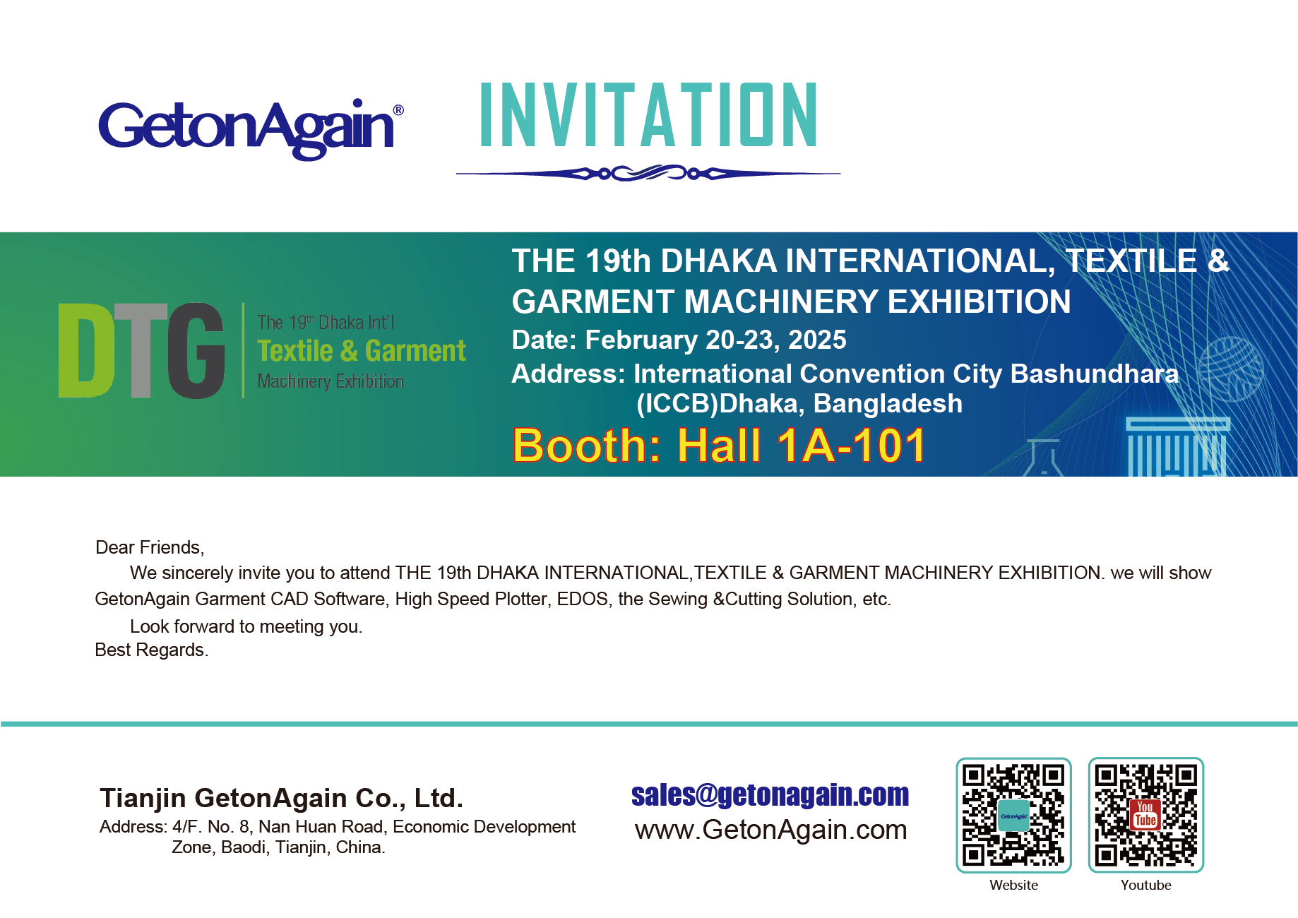 THE 19th DHAKA INTERNATIONAL, TEXTILE & GARMENT MACHINERY EXHIBITION