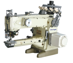 Long Arm Direct Drive Feed-up-the-arm 3-needle 5 -thread Interlock Machine